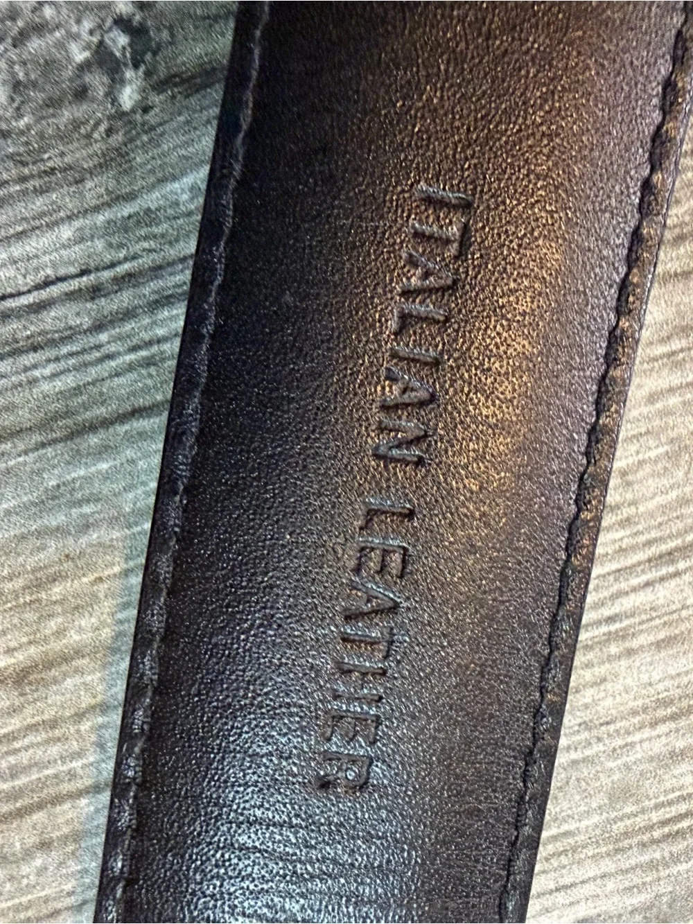Polo Ralph Lauren Genuine Italian Leather Black Belt 36/95 Leather Metal Plate
